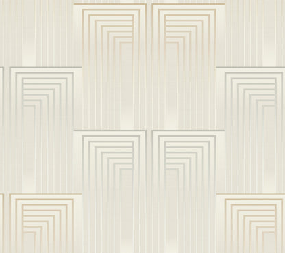 York Wallcoverings Simply Candice PSWP Vanishing Silver and Gold Peel and Stick Wallpaper Glam Geometrics Whites and Off-Whites  Wallpaper - PSW1608RL