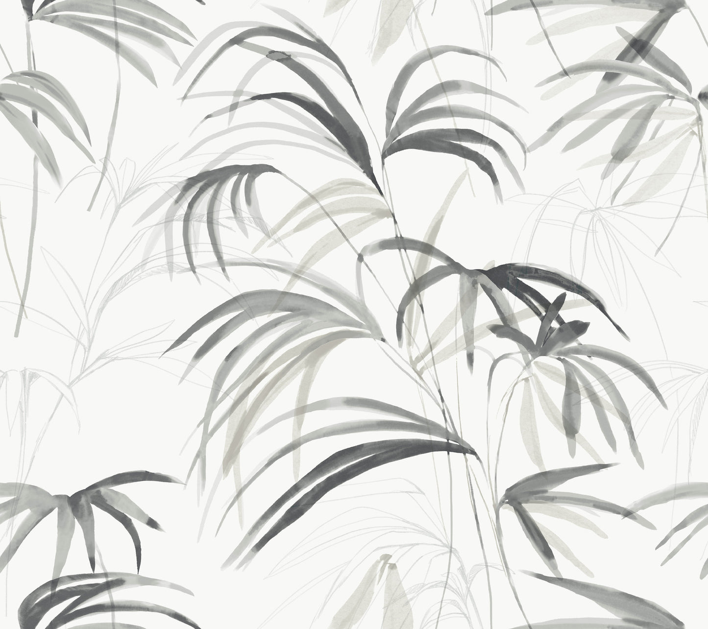 York Wallcoverings Simply Candice PSWP Inky Palms Black Peel and Stick Wallpaper Tropical Botanical Blacks  Wallpaper - PSW1611RL
