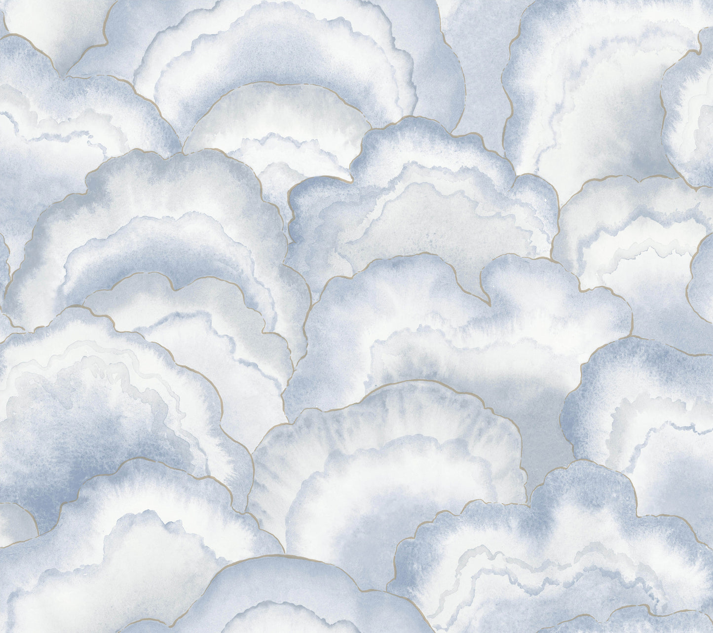 York Wallcoverings Rifle Paper Co P+S 4th Edition Abalone Fans Blue Peel and Stick Wallpaper Modern Geometrics Blues  Wallpaper - PSW1616RL