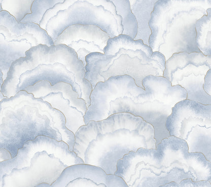 York Wallcoverings Rifle Paper Co P+S 4th Edition Abalone Fans Blue Peel and Stick Wallpaper Modern Geometrics Blues  Wallpaper - PSW1616RL