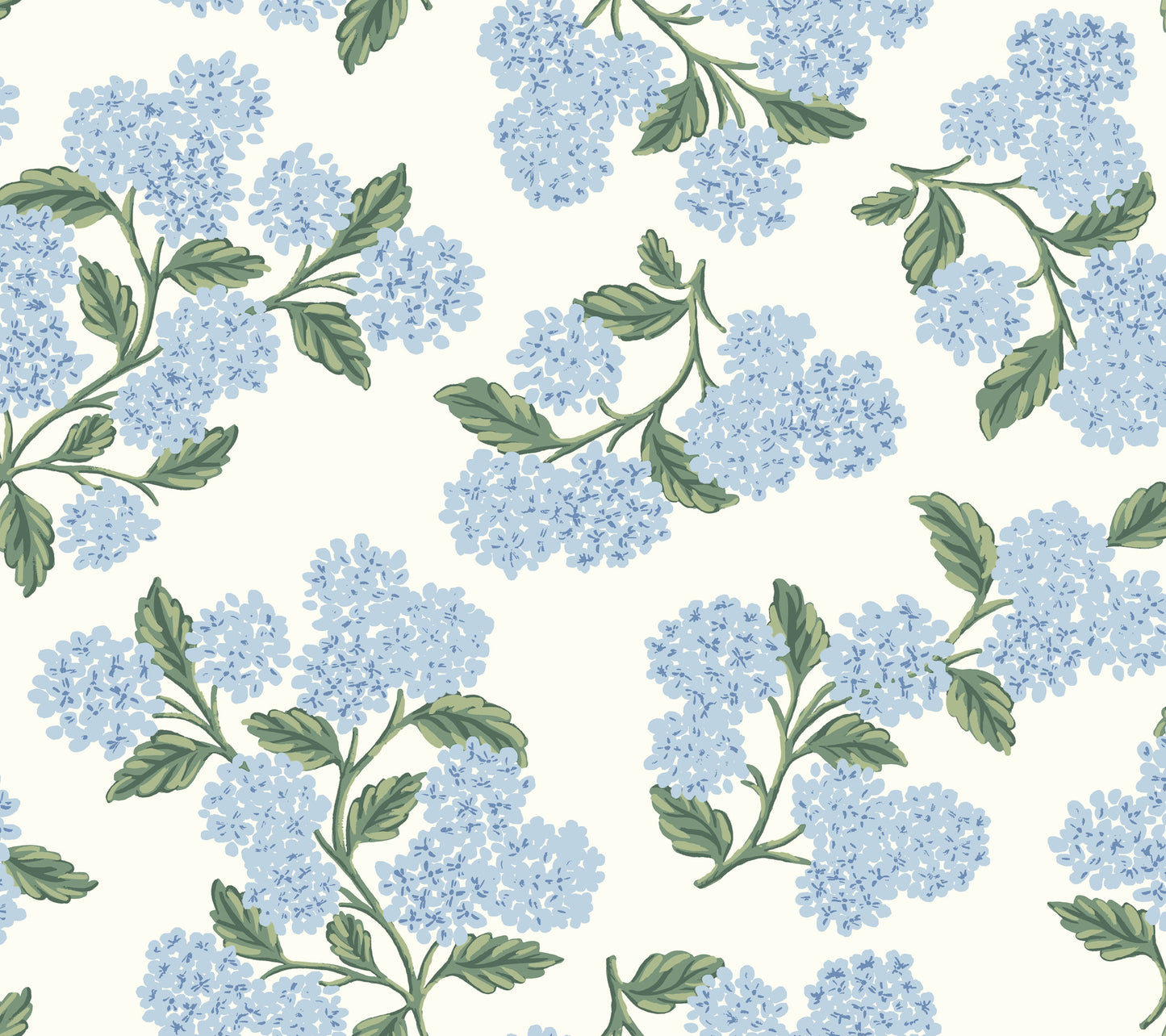 York Wallcoverings Rifle Paper Co P+S 4th Edition Hydrangea Blue and White Peel and Stick Wallpaper Modern Florals Blues  Wallpaper - PSW1617RL