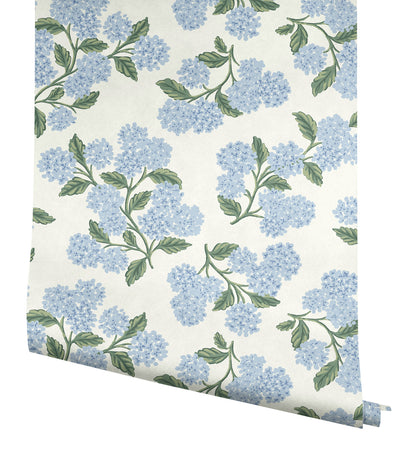 York Wallcoverings Rifle Paper Co P+S 4th Edition Hydrangea Blue and White Peel and Stick Wallpaper Modern Florals Blues  Wallpaper - PSW1617RL