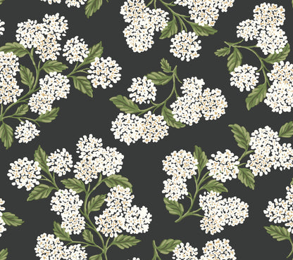 York Wallcoverings Rifle Paper Co P+S 4th Edition Hydrangea Black and White Peel and Stick Wallpaper Modern Florals Blacks  Wallpaper - PSW1618RL