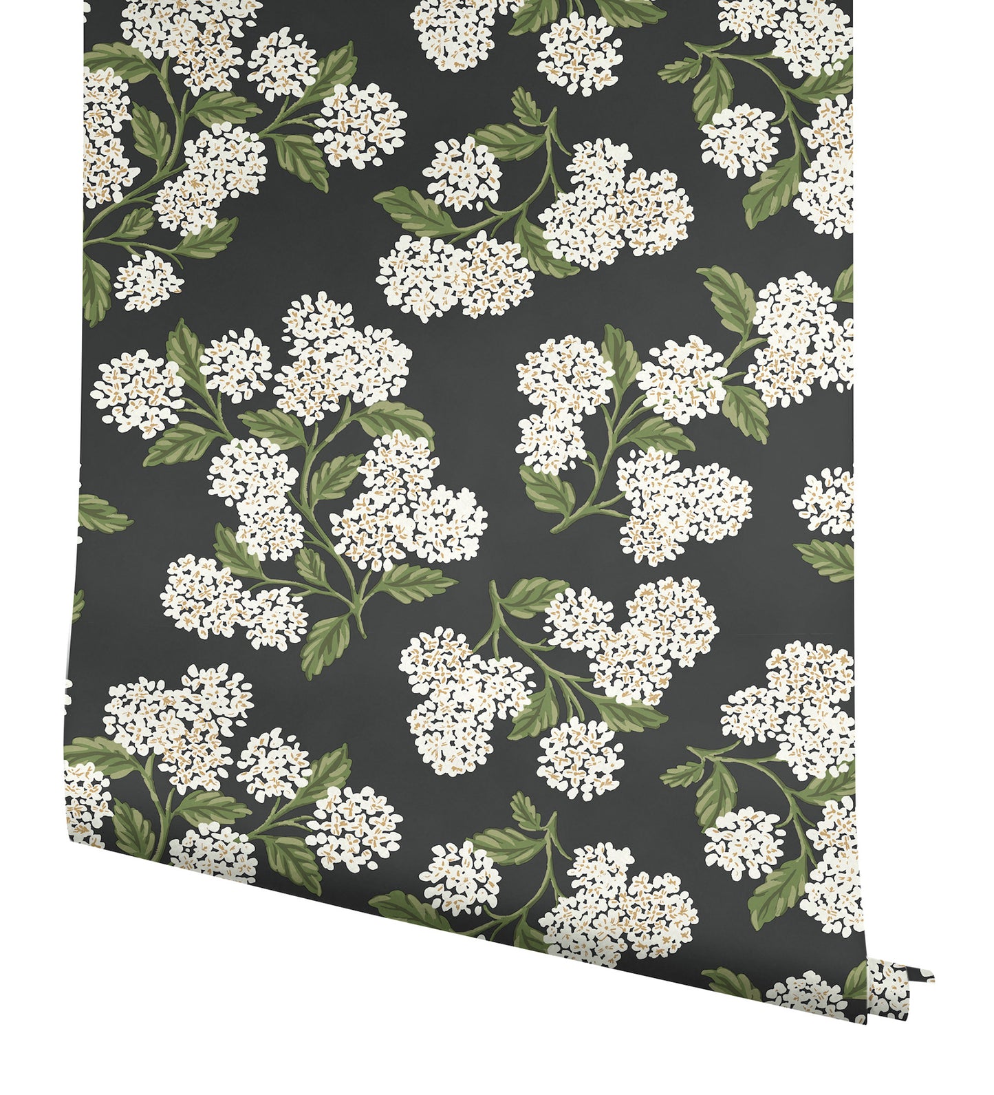 York Wallcoverings Rifle Paper Co P+S 4th Edition Hydrangea Black and White Peel and Stick Wallpaper Modern Florals Blacks  Wallpaper - PSW1618RL