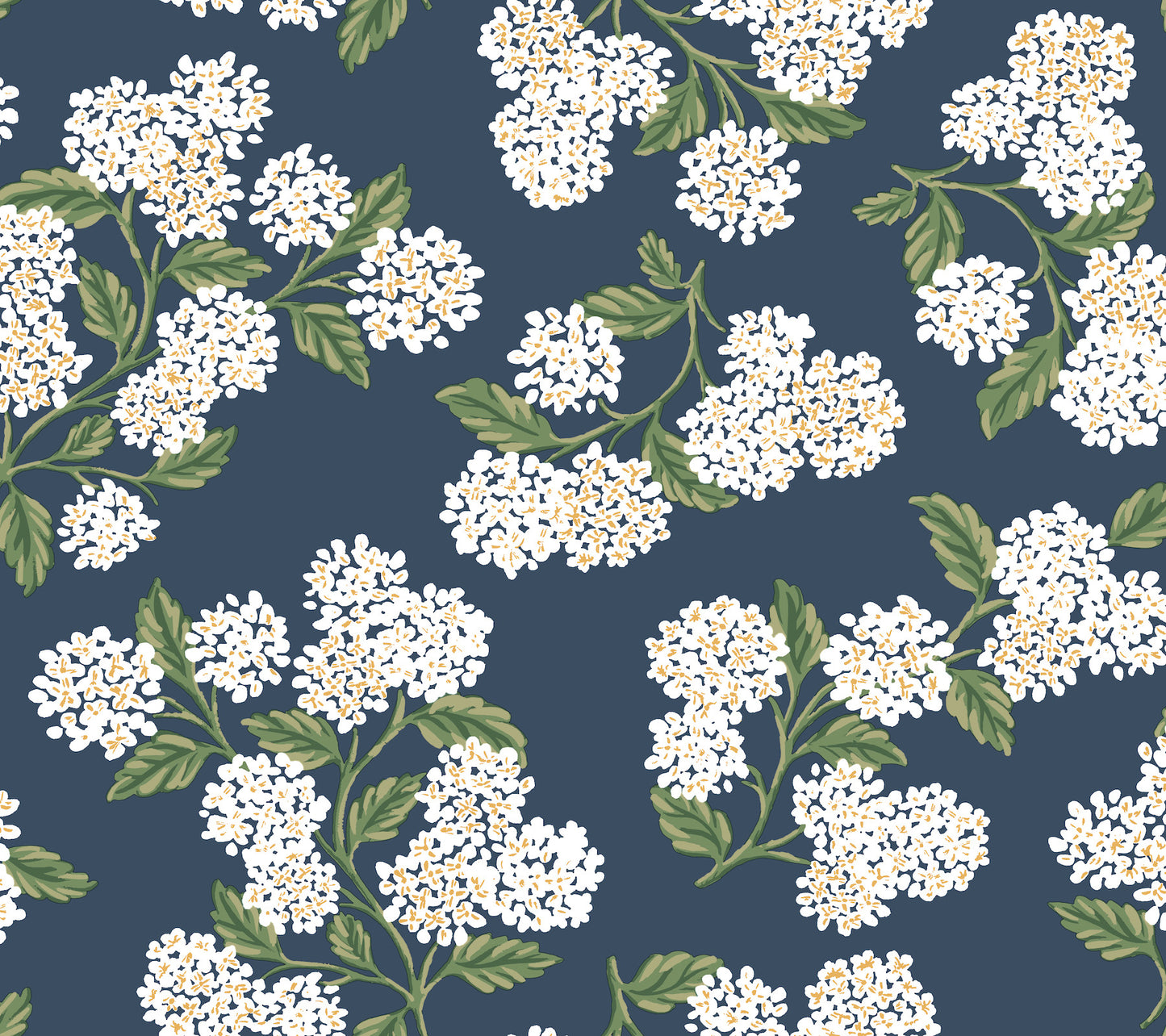 York Wallcoverings Rifle Paper Co P+S 4th Edition Hydrangea Navy and White Peel and Stick Wallpaper Modern Florals Blues  Wallpaper - PSW1619RL