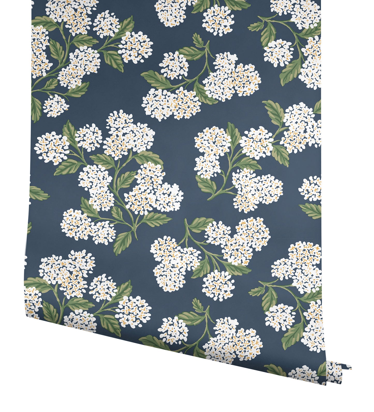 York Wallcoverings Rifle Paper Co P+S 4th Edition Hydrangea Navy and White Peel and Stick Wallpaper Modern Florals Blues  Wallpaper - PSW1619RL