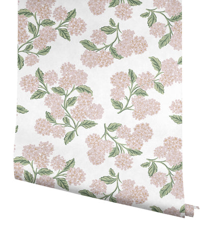 York Wallcoverings Rifle Paper Co P+S 4th Edition Hydrangea Pink and White Peel and Stick Wallpaper Modern Florals Pinks  Wallpaper - PSW1620RL