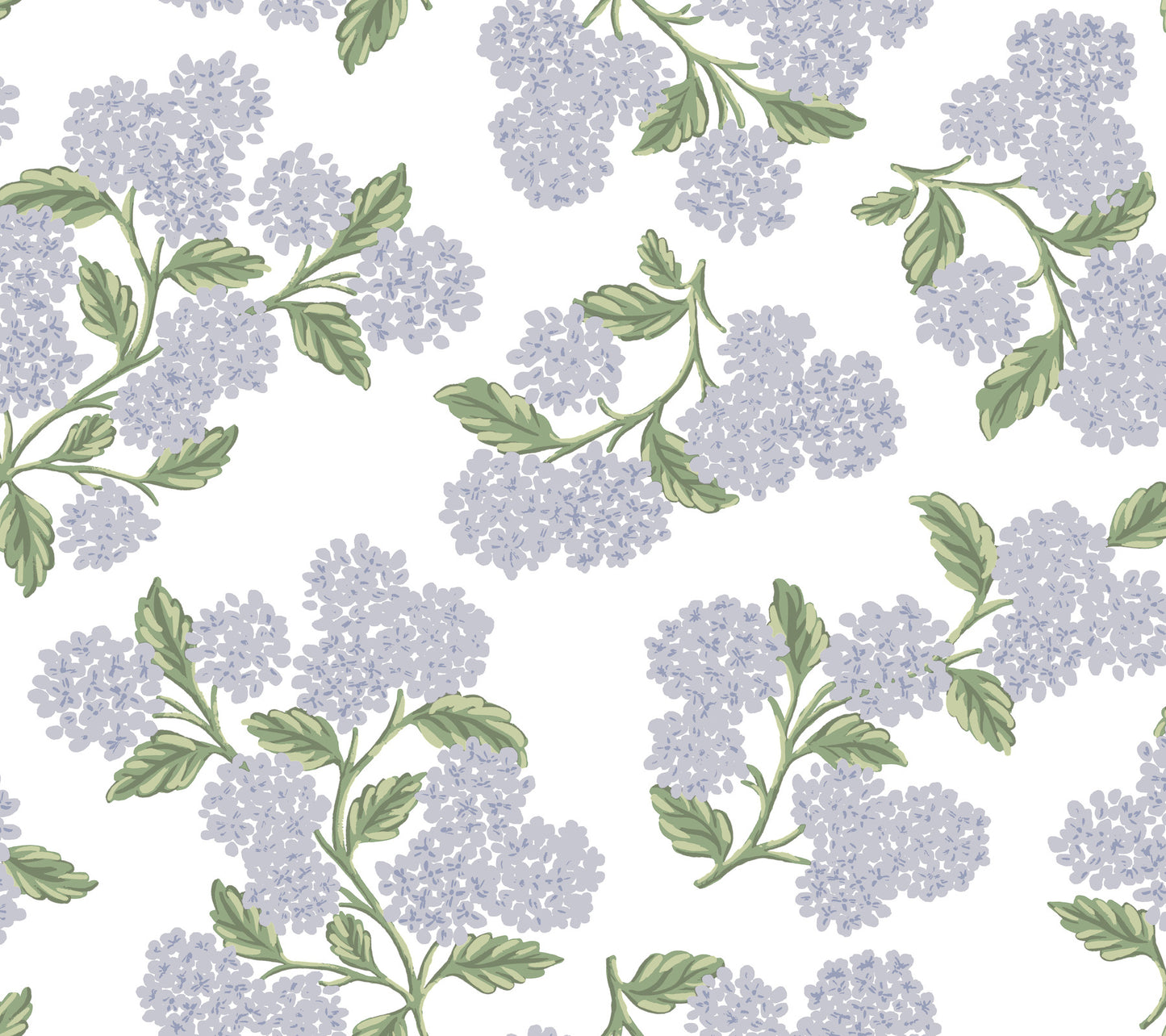 York Wallcoverings Rifle Paper Co P+S 4th Edition Hydrangea Lilac and White Peel and Stick Wallpaper Modern Florals Purples  Wallpaper - PSW1621RL