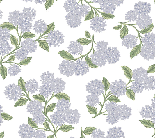 York Wallcoverings Rifle Paper Co P+S 4th Edition Hydrangea Lilac and White Peel and Stick Wallpaper Modern Florals Purples  Wallpaper - PSW1621RL