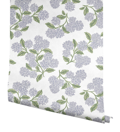 York Wallcoverings Rifle Paper Co P+S 4th Edition Hydrangea Lilac and White Peel and Stick Wallpaper Modern Florals Purples  Wallpaper - PSW1621RL