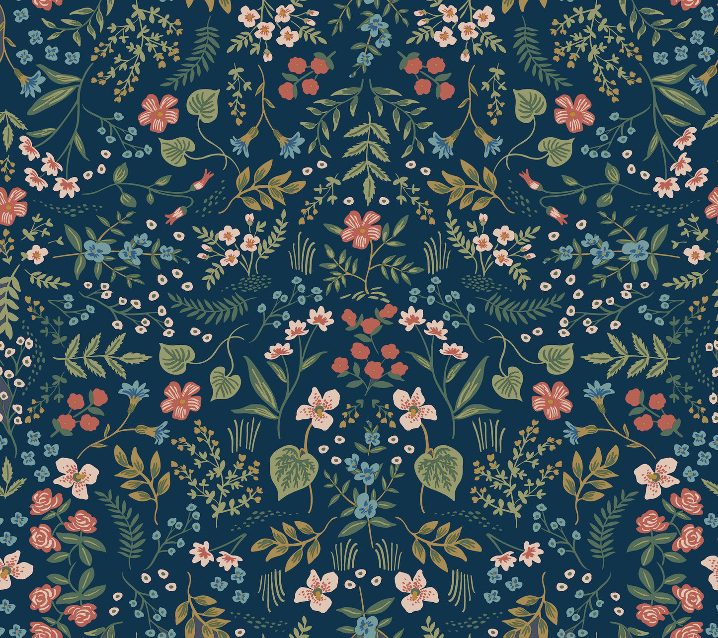 York Wallcoverings Rifle Paper Co P+S 4th Edition Wildwood Navy Peel and Stick Wallpaper Farmhouse Florals Blues  Wallpaper - PSW1622RL