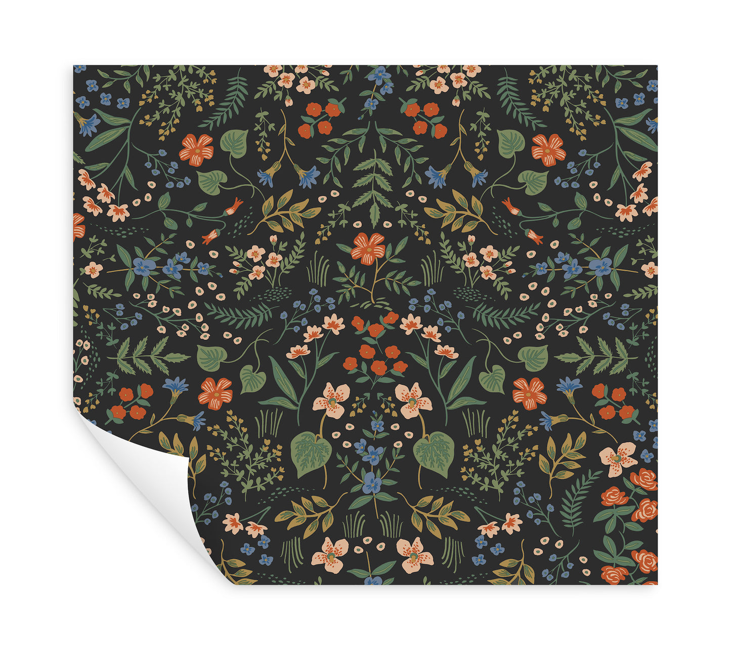 York Wallcoverings Rifle Paper Co P+S 4th Edition Wildwood Black Peel and Stick Wallpaper Farmhouse Florals Blacks  Wallpaper - PSW1623RL