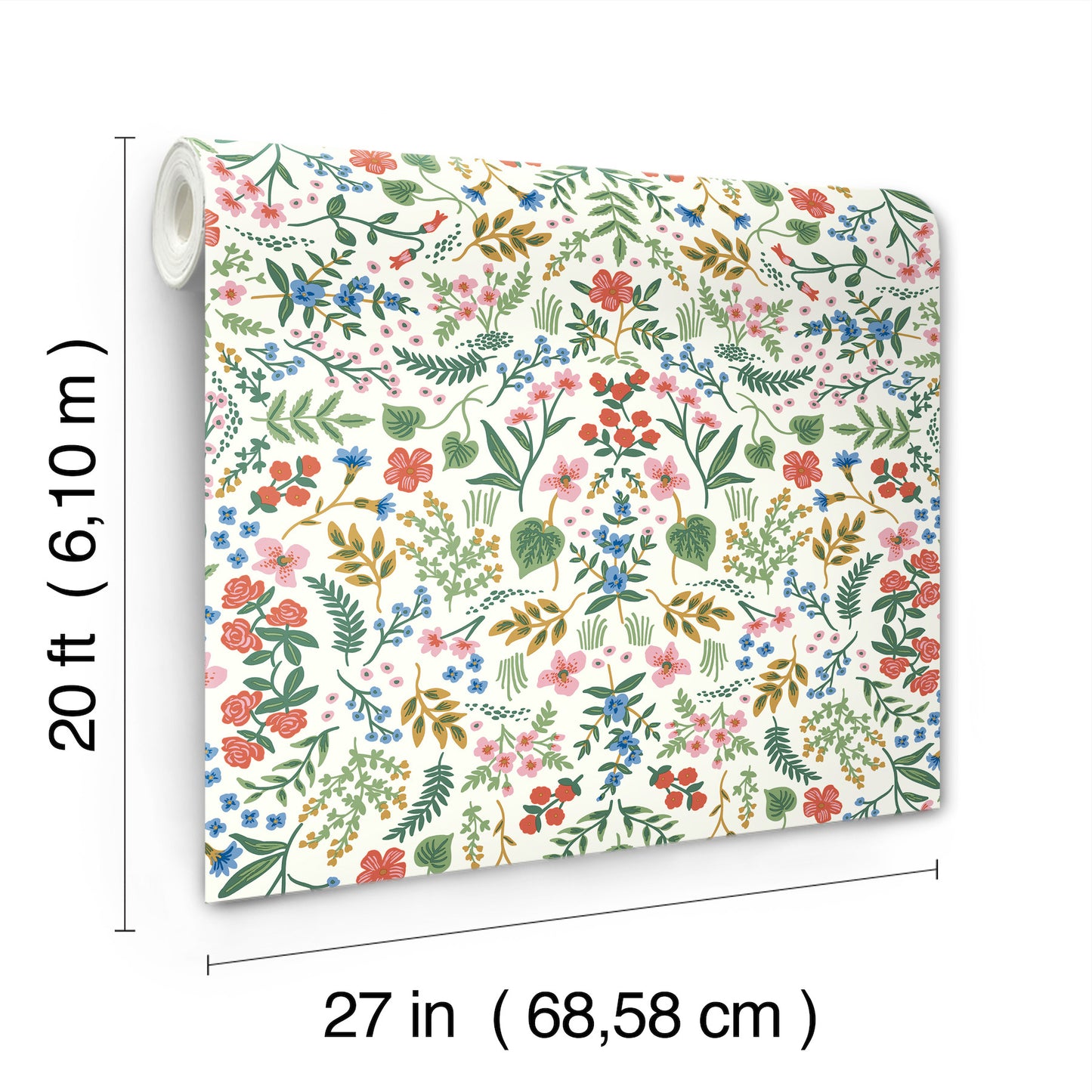 York Wallcoverings Rifle Paper Co P+S 4th Edition Wildwood Rose Peel and Stick Wallpaper Farmhouse Florals Greens  Wallpaper - PSW1624RL