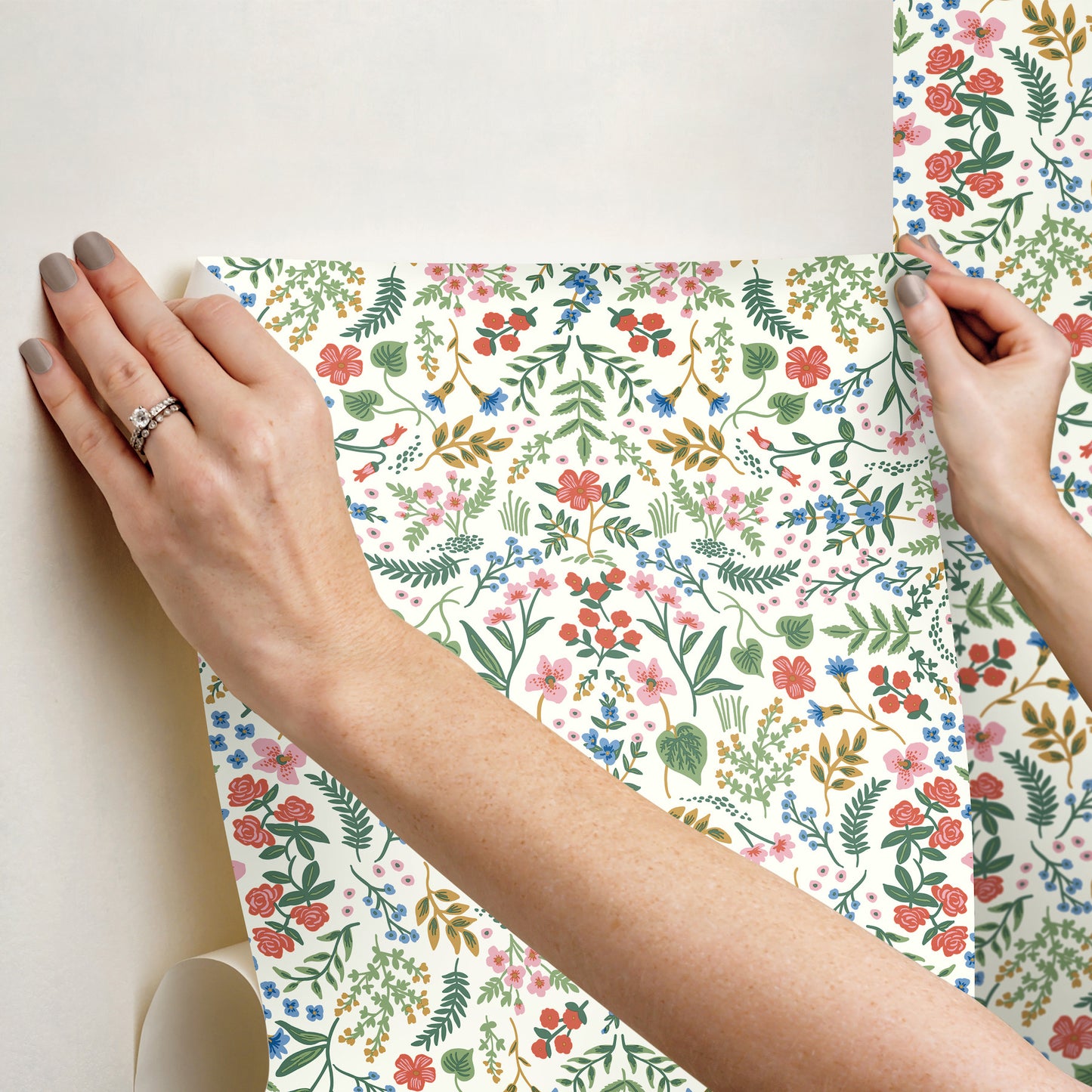 York Wallcoverings Rifle Paper Co P+S 4th Edition Wildwood Rose Peel and Stick Wallpaper Farmhouse Florals Greens  Wallpaper - PSW1624RL