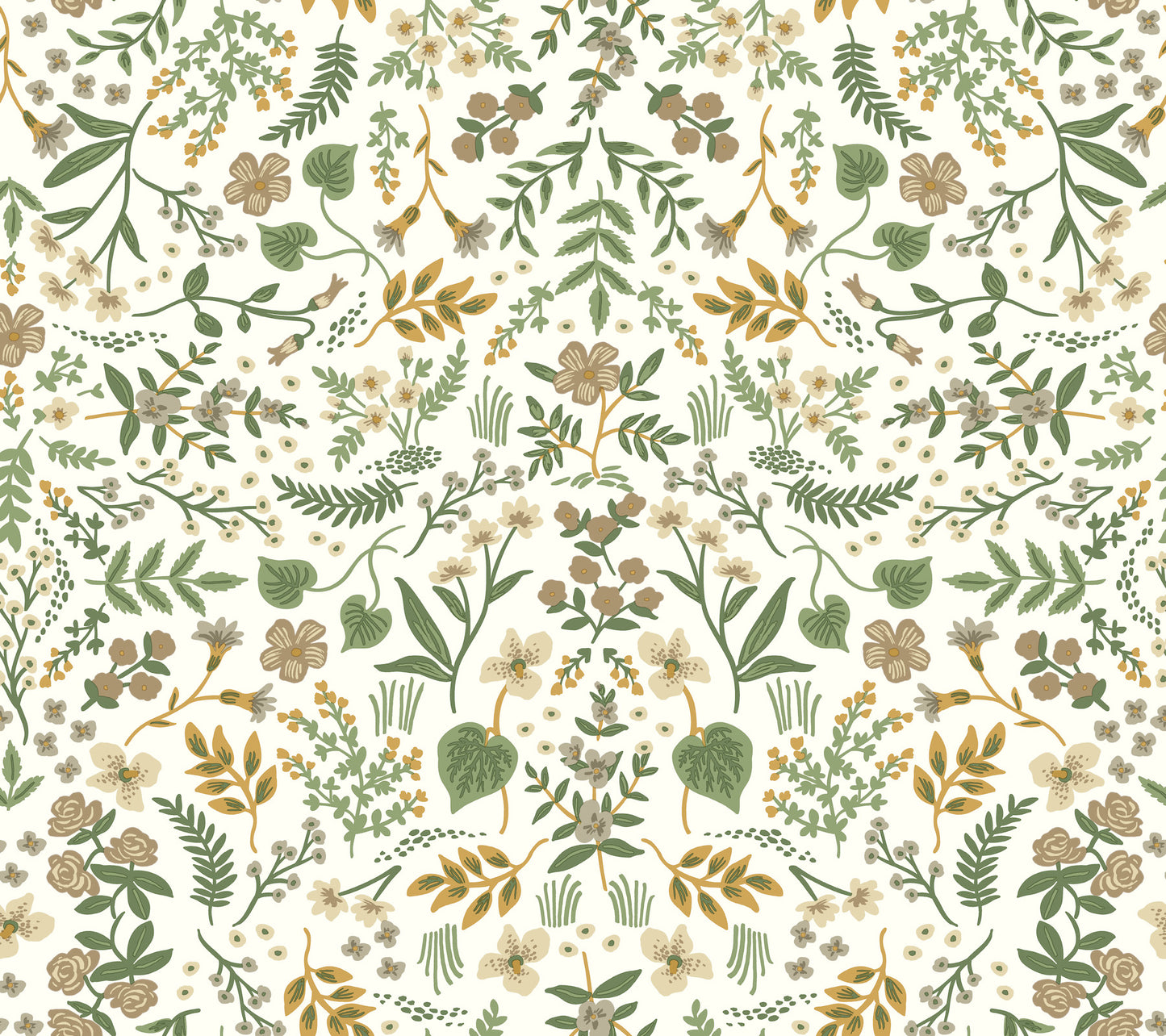 York Wallcoverings Rifle Paper Co P+S 4th Edition Wildwood Linen Peel and Stick Wallpaper Farmhouse Florals Greens  Wallpaper - PSW1625RL