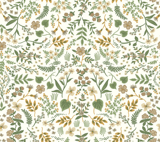 York Wallcoverings Rifle Paper Co P+S 4th Edition Wildwood Linen Peel and Stick Wallpaper Farmhouse Florals Greens  Wallpaper - PSW1625RL