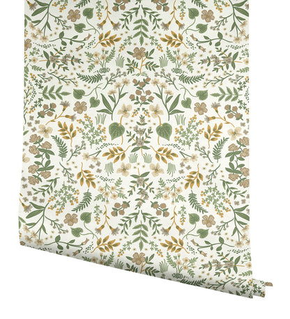 York Wallcoverings Rifle Paper Co P+S 4th Edition Wildwood Linen Peel and Stick Wallpaper Farmhouse Florals Greens  Wallpaper - PSW1625RL