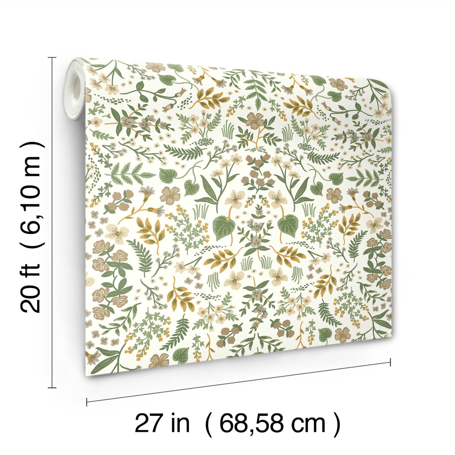 York Wallcoverings Rifle Paper Co P+S 4th Edition Wildwood Linen Peel and Stick Wallpaper Farmhouse Florals Greens  Wallpaper - PSW1625RL