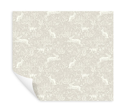 York Wallcoverings Rifle Paper Co P+S 4th Edition Fable Linen Peel and Stick Wallpaper Whimsical Animals and Insects Beiges  Wallpaper - PSW1627RL