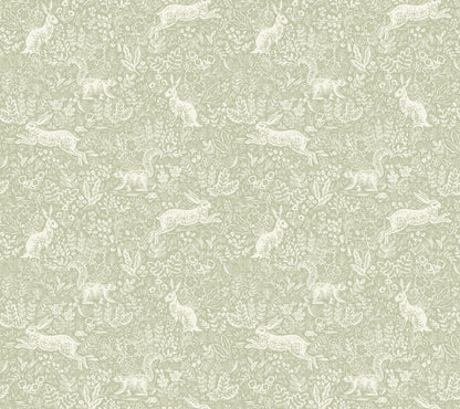 York Wallcoverings Rifle Paper Co P+S 4th Edition Fable Mint Peel and Stick Wallpaper Whimsical Animals and Insects Greens  Wallpaper - PSW1628RL