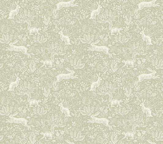 York Wallcoverings Rifle Paper Co P+S 4th Edition Fable Mint Peel and Stick Wallpaper Whimsical Animals and Insects Greens  Wallpaper - PSW1628RL