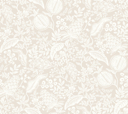 York Wallcoverings Rifle Paper Co P+S 4th Edition Pomegranate Beige and White Peel and Stick Wallpaper Farmhouse Botanical Beiges  Wallpaper - PSW1629RL