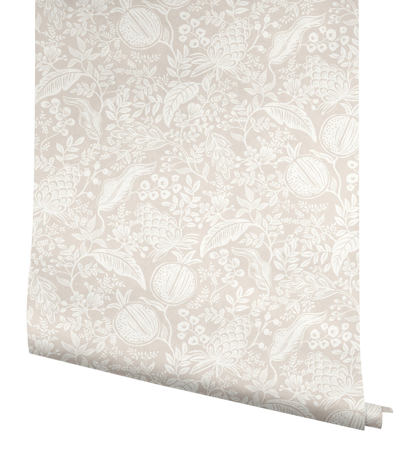 York Wallcoverings Rifle Paper Co P+S 4th Edition Pomegranate Beige and White Peel and Stick Wallpaper Farmhouse Botanical Beiges  Wallpaper - PSW1629RL