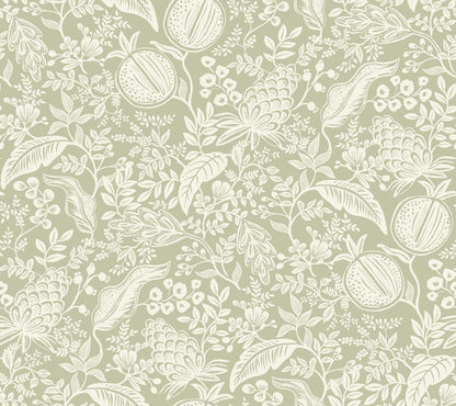 York Wallcoverings Rifle Paper Co P+S 4th Edition Pomegranate Pistachio Peel and Stick Wallpaper Farmhouse Botanical Greens  Wallpaper - PSW1630RL