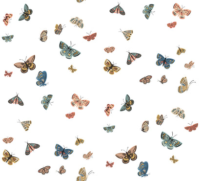 York Wallcoverings Rifle Paper Co P+S 4th Edition Butterfly House White Peel and Stick Wallpaper Whimsical Animals and Insects Whites and Off-Whites  Wallpaper - PSW1632RL