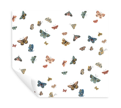 York Wallcoverings Rifle Paper Co P+S 4th Edition Butterfly House White Peel and Stick Wallpaper Whimsical Animals and Insects Whites and Off-Whites  Wallpaper - PSW1632RL