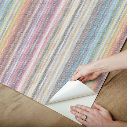 York Wallcoverings Missoni PSWP Striped Sunset Rainbow Peel and Stick Wallpaper Bohemian Stripes Purples  Wallpaper - PSW1633RL