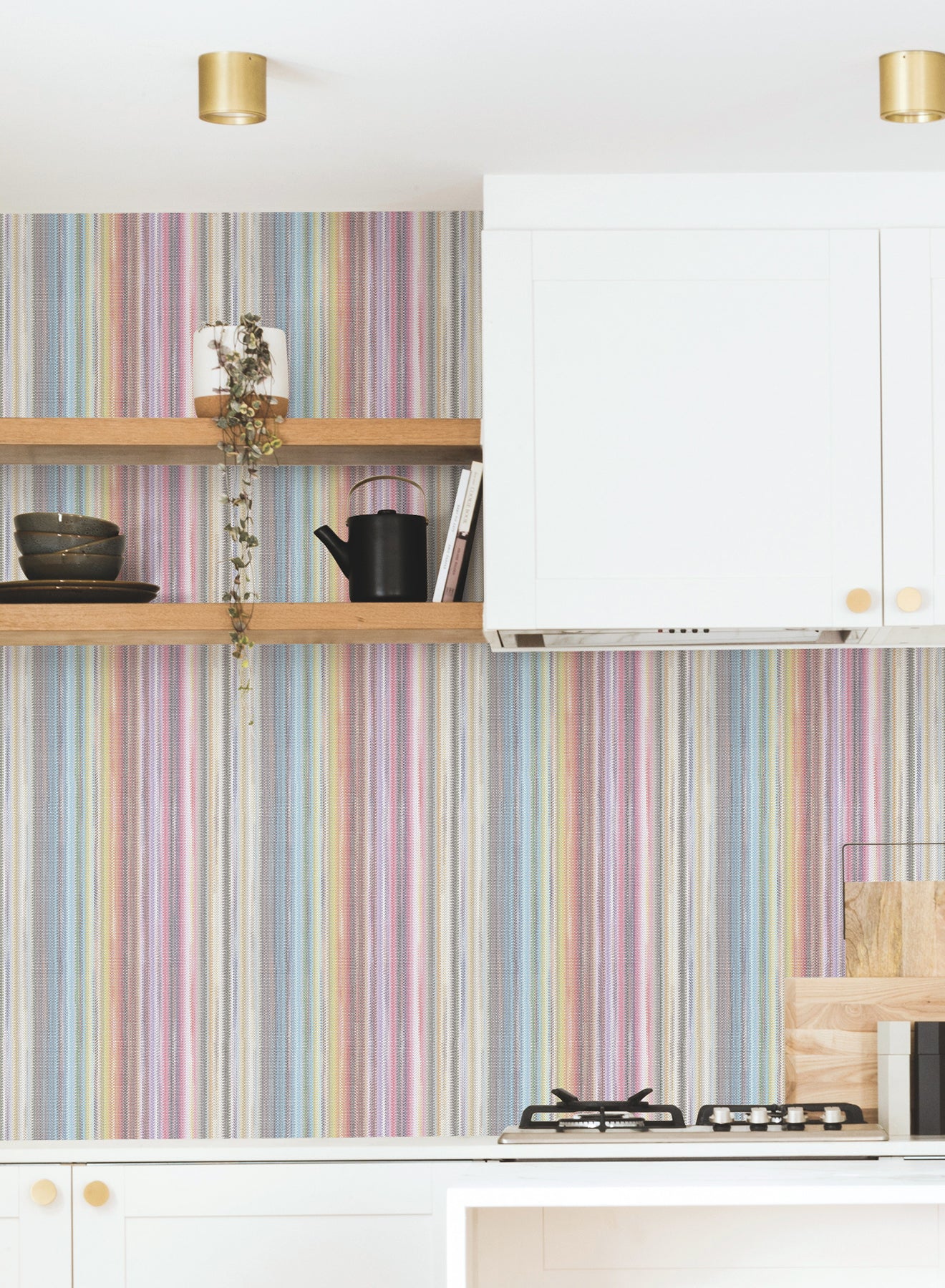 York Wallcoverings Missoni PSWP Striped Sunset Rainbow Peel and Stick Wallpaper Bohemian Stripes Purples  Wallpaper - PSW1633RL