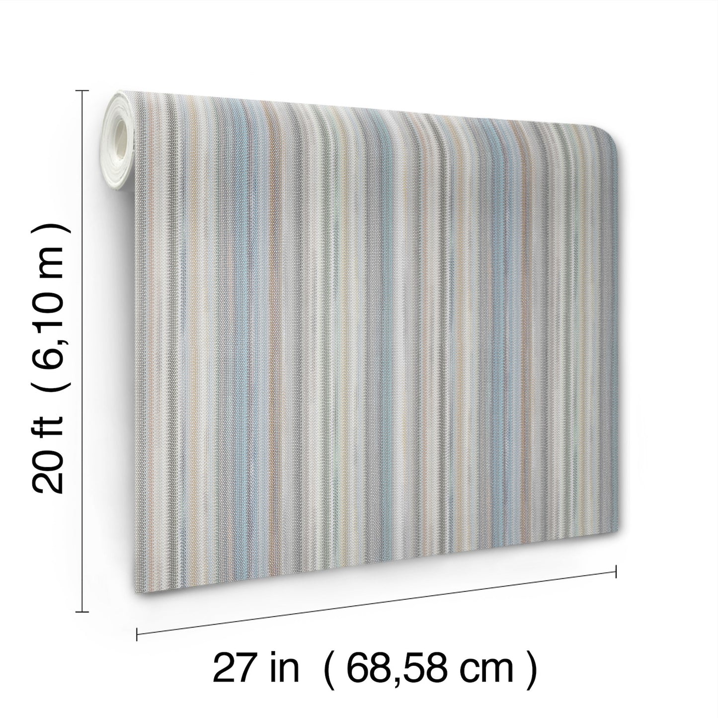 York Wallcoverings Missoni PSWP Striped Sunset Blue Grey Peel and Stick Wallpaper Transitional Stripes Blues  Wallpaper - PSW1634RL