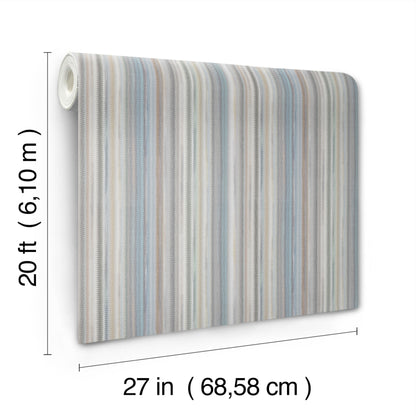 York Wallcoverings Missoni PSWP Striped Sunset Blue Grey Peel and Stick Wallpaper Transitional Stripes Blues  Wallpaper - PSW1634RL