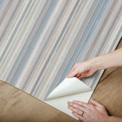 York Wallcoverings Missoni PSWP Striped Sunset Blue Grey Peel and Stick Wallpaper Transitional Stripes Blues  Wallpaper - PSW1634RL