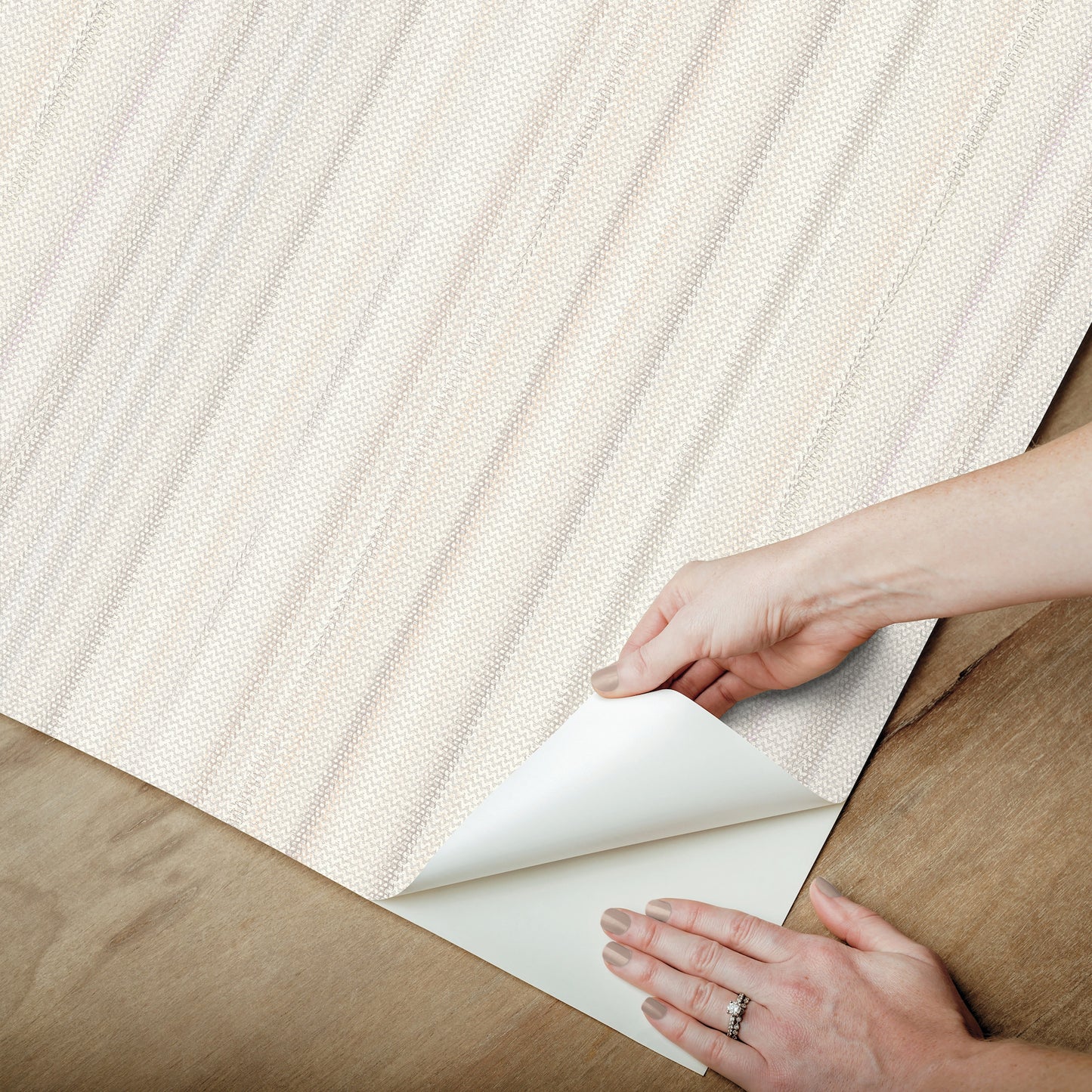 York Wallcoverings Missoni PSWP Striped Sunset Beige Peel and Stick Wallpaper Transitional Stripes Whites and Off-Whites  Wallpaper - PSW1635RL