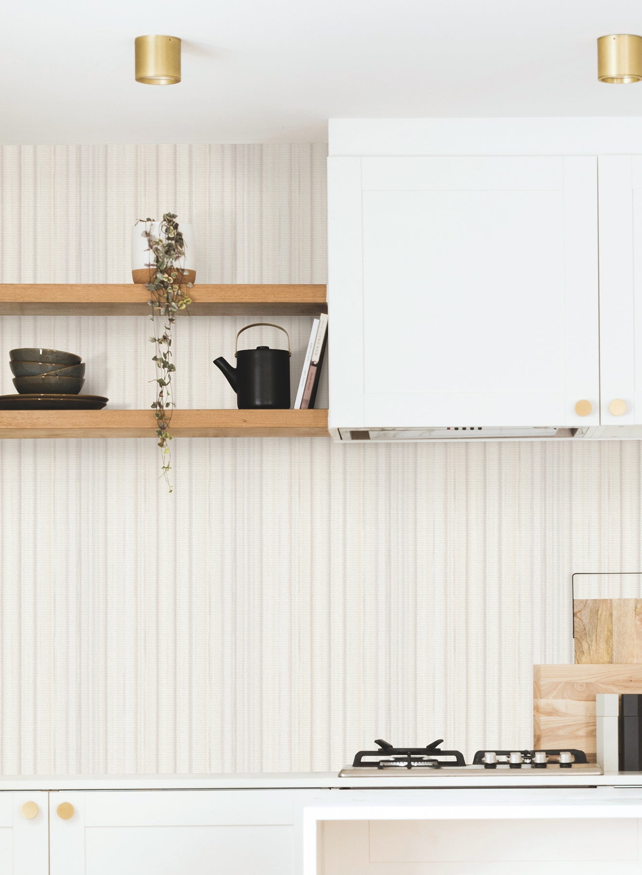 York Wallcoverings Missoni PSWP Striped Sunset Beige Peel and Stick Wallpaper Transitional Stripes Whites and Off-Whites  Wallpaper - PSW1635RL