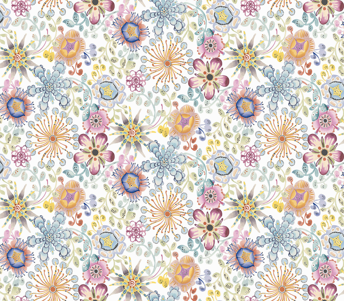 York Wallcoverings Missoni PSWP Magic Garden Multicolor Peel and Stick Wallpaper Modern Florals Whites and Off-Whites  Wallpaper - PSW1636RL