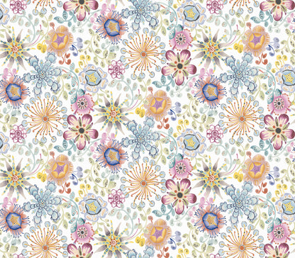 York Wallcoverings Missoni PSWP Magic Garden Multicolor Peel and Stick Wallpaper Modern Florals Whites and Off-Whites  Wallpaper - PSW1636RL