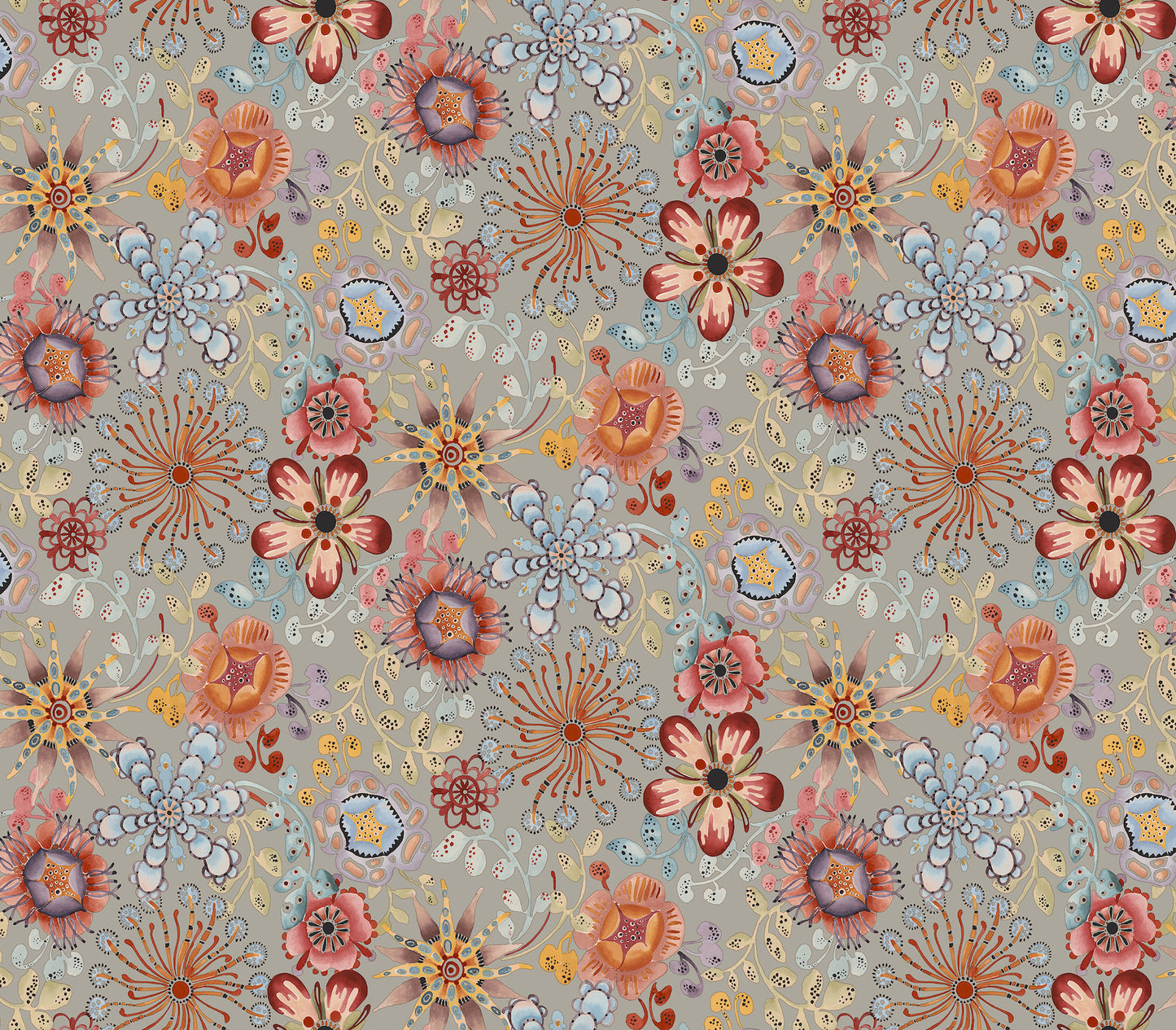 York Wallcoverings Missoni PSWP Magic Garden Multicolor Peel and Stick Wallpaper Modern Florals Greys  Wallpaper - PSW1637RL