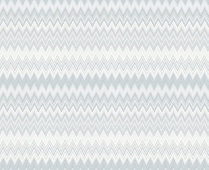 York Wallcoverings Missoni PSWP Zig Zag White Peel and Stick Wallpaper Transitional Chevron Blues  Wallpaper - PSW1640RL