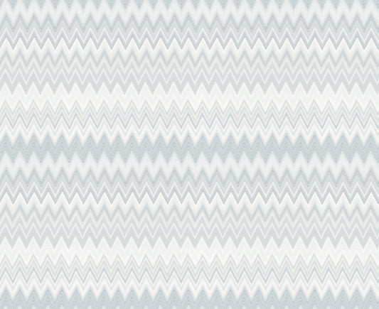York Wallcoverings Missoni PSWP Zig Zag White Peel and Stick Wallpaper Transitional Chevron Blues  Wallpaper - PSW1640RL