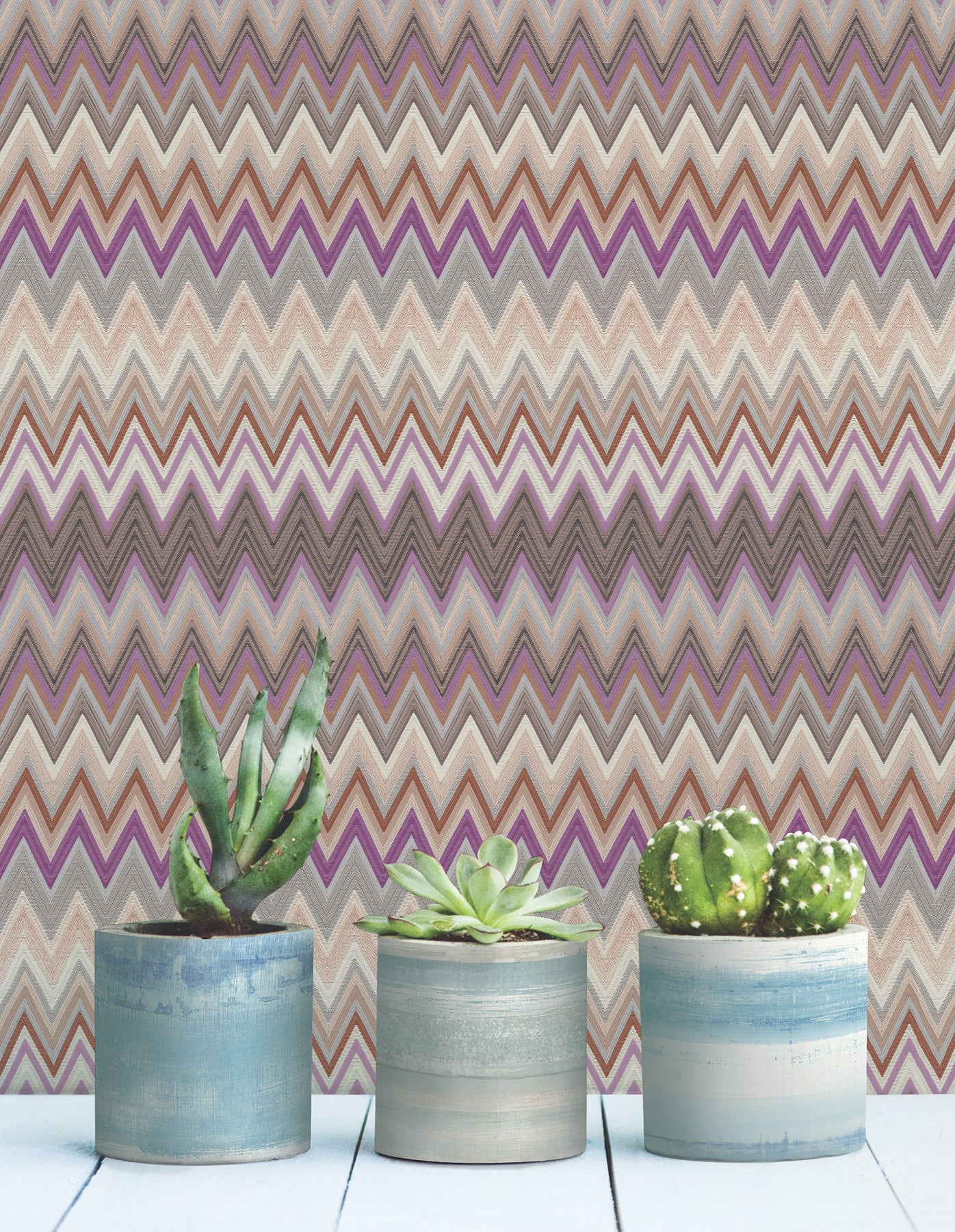 York Wallcoverings Missoni PSWP Zig Zag Purple Peel and Stick Wallpaper Transitional Chevron Purples  Wallpaper - PSW1641RL