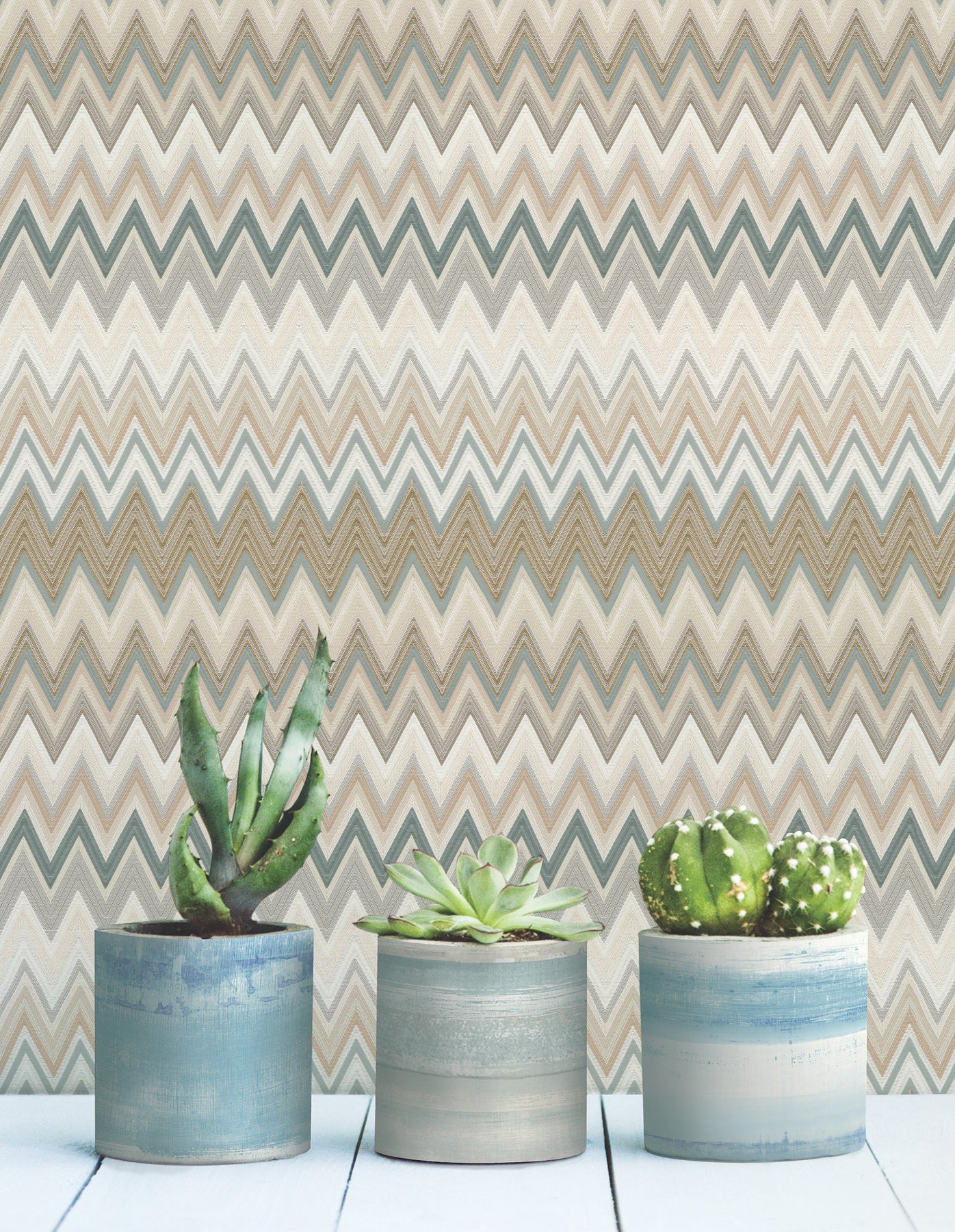 York Wallcoverings Missoni PSWP Zig Zag Green Peel and Stick Wallpaper Transitional Chevron Greens  Wallpaper - PSW1642RL