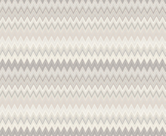 York Wallcoverings Missoni PSWP Zig Zag Beige Peel and Stick Wallpaper Transitional Chevron Whites and Off-Whites  Wallpaper - PSW1643RL
