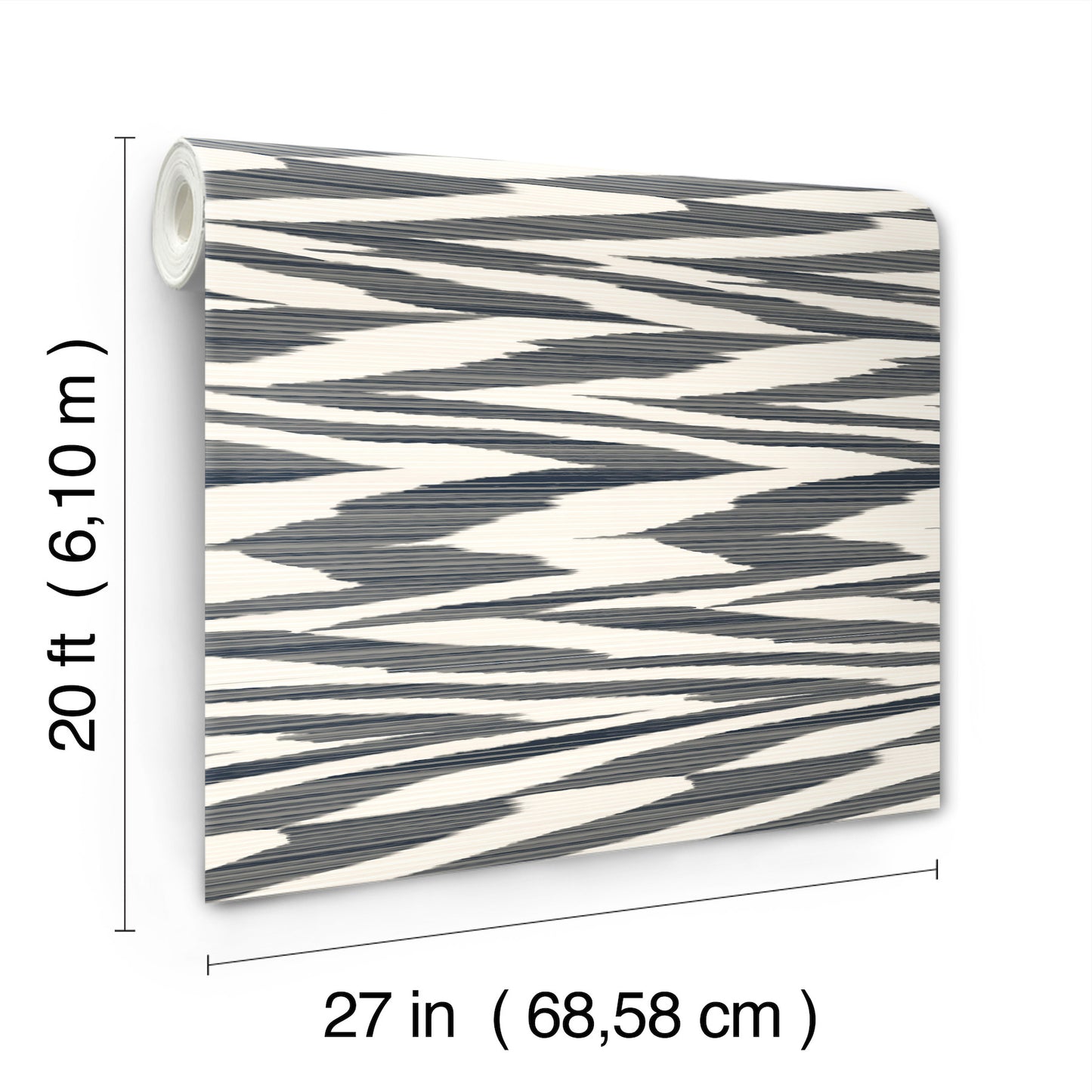 York Wallcoverings Missoni PSWP Flamed Zig Zag Black Peel and Stick Wallpaper Modern Stripes Blacks  Wallpaper - PSW1645RL