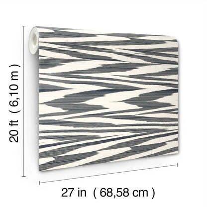 York Wallcoverings Missoni PSWP Flamed Zig Zag Black Peel and Stick Wallpaper Modern Stripes Blacks  Wallpaper - PSW1645RL