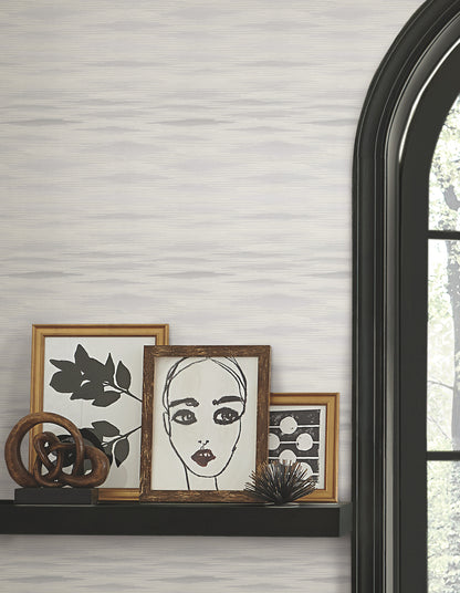 York Wallcoverings RoomMates Fireworks Warm Grey Peel and Stick Wallpaper Transitional Stripes Whites and Off-Whites  Wallpaper - PSW1647RL