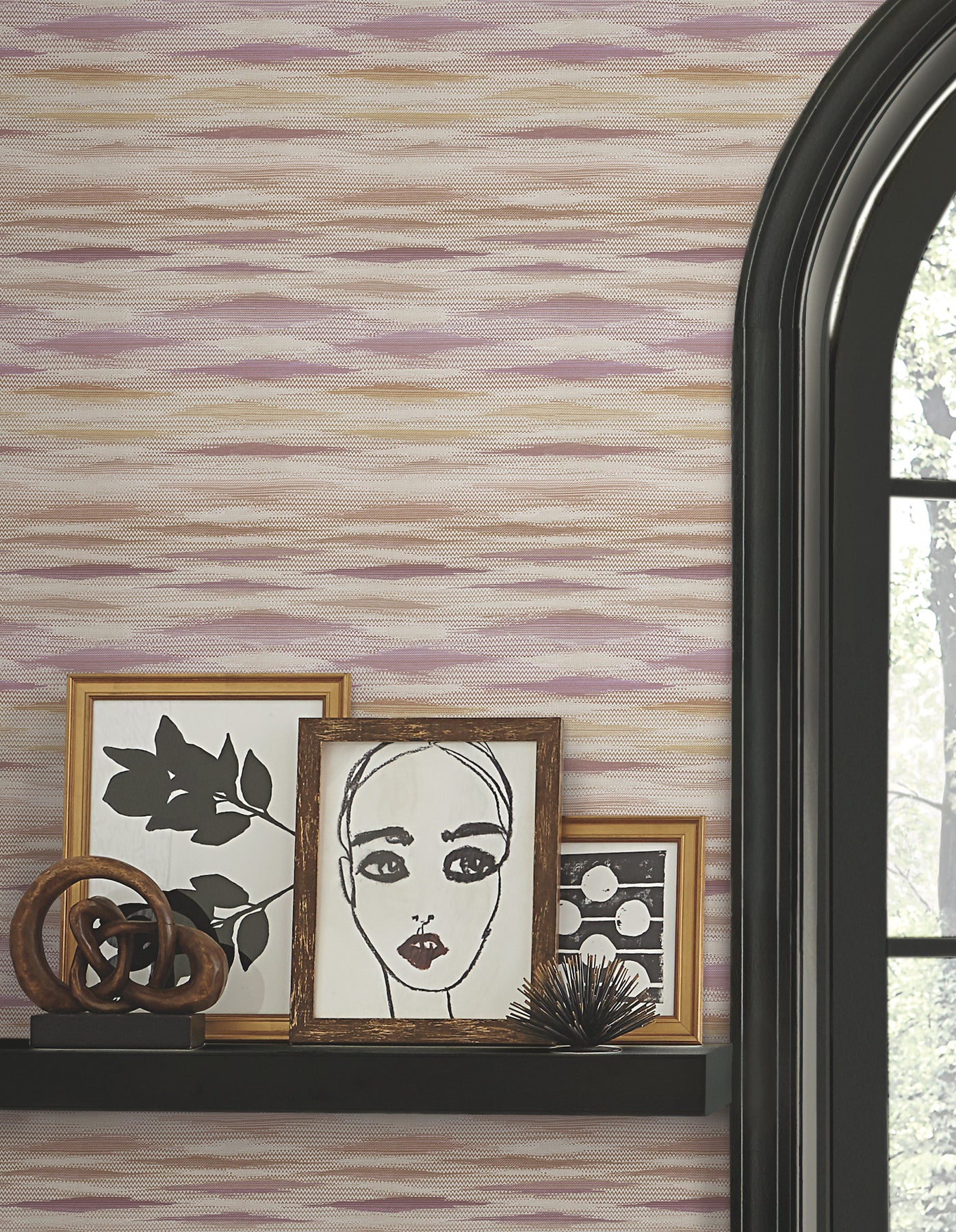 York Wallcoverings RoomMates Fireworks Mauve Peel and Stick Wallpaper Transitional Stripes Purples  Wallpaper - PSW1648RL