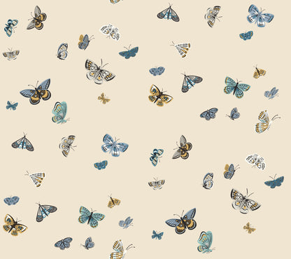 York Wallcoverings Nikki Chu Premium Peel + Stick Butterfly House Linen Peel and Stick Wallpaper Whimsical Animals and Insects Beiges  Wallpaper - PSW1649RL